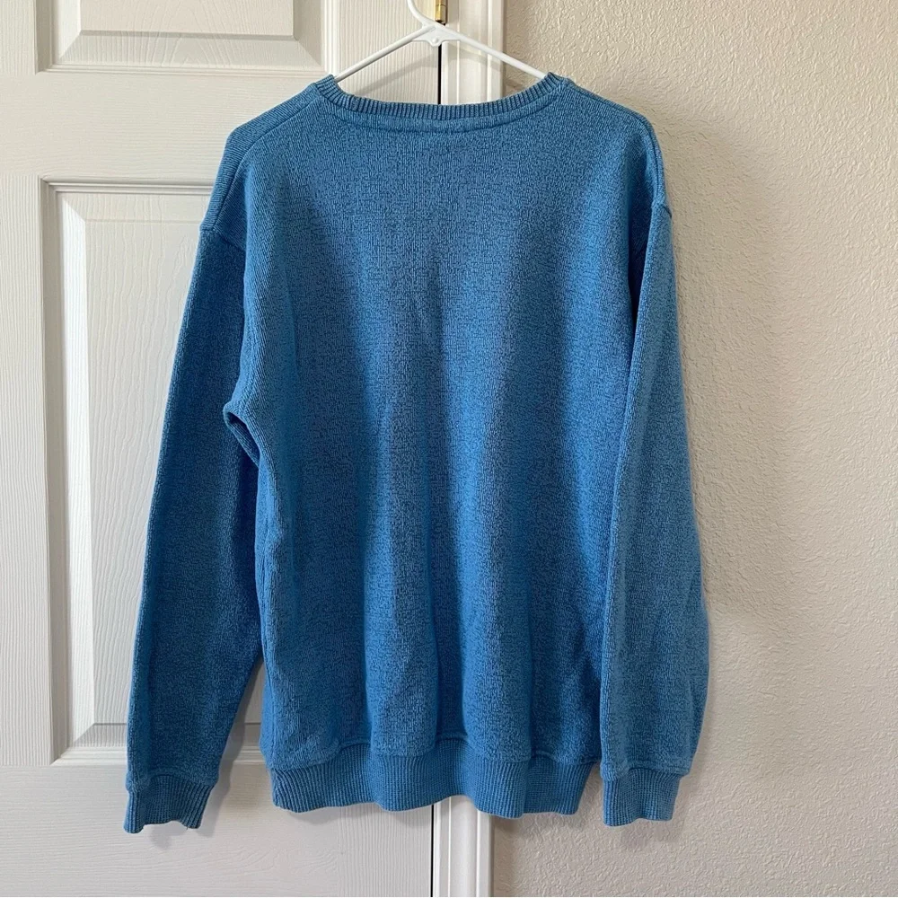 Pacific & Co. Bar Harbor Maine Blue Embroidered Sweater Medium